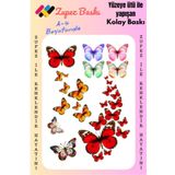 zupez Kelebek Butterfly Kumaş Aplike Yama Ütü Ile Yapışan Transfer Kağıdı Dtf Arma
