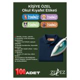 zupez Tekstil Kıyafet Etiketi, Okul , Kreş Kişiye Özel, 100 Adet, Ütü ile Yapışan, Anaokulu, Kaşesi, Kumaş