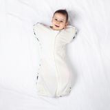 Zuppers 1 Tog Kelebek Kundak Uyku Tulumu 3 - 6 Ay Erkek Çocuk İçin Günlük Leaf Temalı Tasarım - Ekru