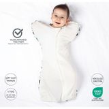 Zuppers Uluslararası TOG Testli - 1TOG - Bebek Kundak Uyku Tulumu - Kelebek Model - Yenidoğan - Çift Katlı - Leaf - 0 - 3 Ay - Ekru
