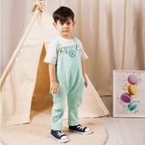 Zuppers Unisex Bebek Salopet Tulum ve Tişört Takım - Mint - 3 - 4 Yaş