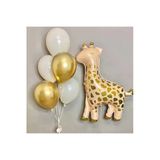 Zürafa Balon Set Yıldız Balon Folyo Set Konsept Doğum Günü Set Yaş Balon Set
