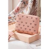 Zurafa Shop Pembe Renk Kalp Detaylı Deri Kadın Cüzdan