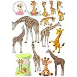 Zürafa Sticker Set-1 13 Parça Telefon, Tablet, Defter, Laptop Sticker