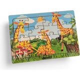 Zürafalar 16 Parça Eğitici Öğretici Ahşap Çocuk Puzzle Yapboz Bebek Çocuk Oyuncak