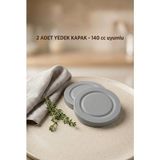 Zuri Design 2 Adet Yedek Kapak 140 cc Uyumlu Kavanoz Kapağı - Gri - 0,21 L