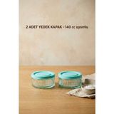 Zuri Design 2 Adet Yedek Kapak 140 cc Uyumlu Kavanoz Kapağı - Turkuaz - 0,21 L