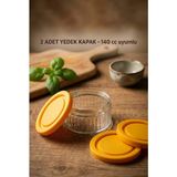 Zuri Design 2 Adet Yedek Kapak 140 cc Uyumlu Kavanoz Kapağı - Turuncu - 0,21 L
