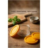 ZURİ DESİGN 2 Adet Yedek Kapak 140 cc Uyumlu Kavanoz Kapağı Turuncu | Turuncu Kapak