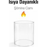 Zuri Design Biyetanol Masaüstü Şömine Camı – Isıya Dayanıklı Koruyucu Cam | Luma & Terra Fire Uyumlu - Şeffaf