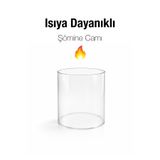 ZURİ DESİGN Biyoetanol Masaüstü Şömine Camı – Isıya Dayanıklı Koruyucu Cam | Luma & Terra Fire Uyumlu