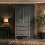 Zürich Çok Amaçlı Dolap 60 Cm 2 Kapak 3 Çekmece Lake Koyu Gri Ral 7043 - Çok Amaçlı Mutfak Dolabı