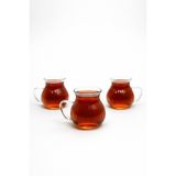 ZÜRİH COLLECTİON 3 Parça Keyfi Ala Kulplu Pinterest Model Tombul Çay Bardağı Borosilikat Cam 200 ml