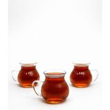 Zürih Collection 3 Parça Keyfi Ala Kulplu Pinterest Model Tombul Çay Bardağı Borosilikat Cam - 3 Adet - 200 ml