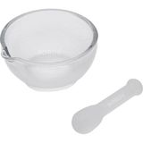 Zürih Ticaret Cam Havan Tokmaklı 120 mm Havan ve Eli 1 Set Paket Isı ve Kimyasala Dayanıklı