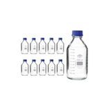 Zürih Ticaret Cam Otoklav Şişe 1000 ml - Vida Kapaklı Boş Şişe - Otaklavlanabilir - 10 Adet Toptan Set