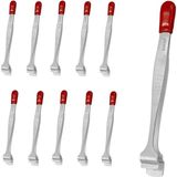 Zürih Ticaret Penset 12cm Paslanmaz Çelik Geniş Uçlu Filtre Kağıdı Cımbızı - 10 Adetlik Toptan Set