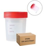 Zürih Ticaret Steril Numune Kabı 100mL - (100 Adetlik Toptan Set) - ZURIHLAB