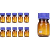 Zürih Ticaret ZURIHLAB Amber Cam Şişe 100 ml - Vida Kapaklı Boş Numune Şişesi - Otoklav Şişe - 10 Adetlik Toptan Set