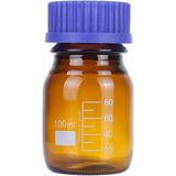 Zürih Ticaret ZURIHLAB Amber Cam Şişe 100 mL - Vida Kapaklı Boş Numune Şişesi - Otoklav Şişe - Sızdırmaz Kapak