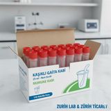 Zürih Ticaret ZURIHLAB Kaşıklı Gaita Kabı 25 ml – Non Steril Numune Kabı (150 Adetlik Kutu) Yüksek Kalite