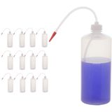 Zürih Ticaret ZURIHLAB Piset 1000 ml Renkli Yıkama Şişesi Şeffaf Pe Plastik Uzun Form (12 Adetlik Toptan Set)