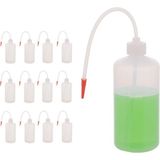 Zürih Ticaret ZURIHLAB Piset 500 mL - Renkli Yıkama Şişesi - Şeffaf PE Plastik - Uzun Form - (12 Adetlik Toptan Set)