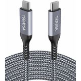 Zusnxaxe 15FT USB C - USB C Kablosu 100W, Tip C Hızlı Şarj, Uzun Örgülü, Samsung Galaxy S21 S20, Note 10/20, Google 4a/4/3 XL, MacBook Pro/Air, Dell XPS, Moto G7 Plus ile Uyumlu Şarj Kablosu
