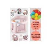 Zuu Baby Bebek Banyo Oturağı - Vakum Tabanlı Bebek Mama Oturağı - Bel Destekli Vakumlu Mama, Pudra 10 Top