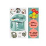 Zuu Baby Bebek Banyo Oturağı - Vakum Tabanlı Bebek Mama Oturağı - Bel Destekli Vakumlu Mama, Yeşil 5 Top