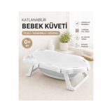 Zuu Baby Bebek Küveti 33 LİTRE Katlanabilir File Hediyeli 2Li Set Uf Gri