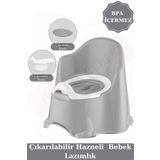 Zuu Baby Comfort Taşınabilir Lazımlık – Çocuk Tuvalet Eğitimi Alıştırma Lazımlığı Gri