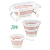 Zuu Baby Katlanır Çocuk Küveti & Kova Maşrapa Seti PEMBE