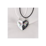 Zuum Accessories 2 li Best Friends Yazılı Kelebek ve Kalp Detay İp Kolye , Arkadaşlık Kolyesi , Best Friends