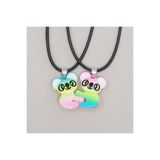 Zuum Accessories 2 li Rengarenk Ayıcık Mıknatıslı İp Kolye , Arkadaşlık Kolyesi , Best Friends