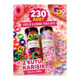 Zuum Accessories 2li Büyük Boy Kutuda Renkli Tüp Toka , Lastik Toka , Çocuk Tokası