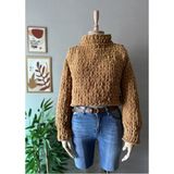 Zuviel Deco El Yapımı Örgü Puffy Polar Chunky Kazak Kahverengi / Standart - 0-Kahverengi