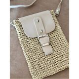 Zuviel Deco Hasır Mini Bag, Cep Telefonu Çantası Bej / Standart