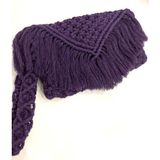Zuviel Deco Makrome Clutch Püsküllü Çanta - 25 x 15 cm - Mor