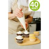 Zuzu Made 40'lı Paket Büyük Boy Kullan At Pasta Krema Sıkma Torbası - 40 Adet (1 Paket) Krema Sıkma Torbası
