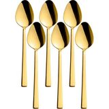 Zuzu Made 6 Adet Lüks Parlak Gold Tatlı Kaşığı Seti 18/10 304 Paslanmaz Çelik
