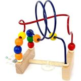 Zuzu Toys Ahşap Mini Eğitici ve Zeka Koordinasyon Boncuklu Mama Sandalyesi Oyuncağı - Renkli
