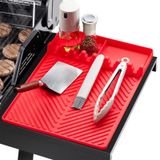 ZUZUAN Blackstone Grill için Silikon Izgara Aracı Mat, Damla Pedli Büyük Silikon Spatula Mat, Mutfak için Izgara Barbekü Caddy Gereçleri Tutucu, Pişirme ve Tezgah, Blackstone Kırmızı için Izgara