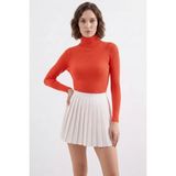 Zuzudan Kadın Balıkçı Yaka Fitilli Triko Turuncu Kazak - 36