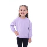 ZUZUNGA Basic Düz Renk Lila Fırçalı Yumuşak %100 Pamuk Sweatshirt