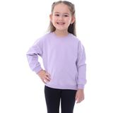 Zuzunga Basic Lila Renk Fırçalı Yumuşak Pamuk Sweatshirt Kız Çocuk Normal Kesim - 9 Yaş