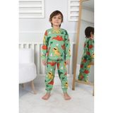 Zuzunga Dinozor Desenli Erkek Çocuk Pijama Takımı Yeşil - 9 - 12 Ay