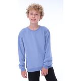 Zuzunga Oversize Unisex Basic Düz Mavi Renk %100 Pamuk Sweatshirt Uzun Kol Çocuklar İçin - 4 Yaş