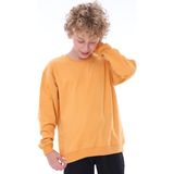 Zuzunga Oversize Unisex Hardal Renk %100 Pamuk Basic Sweatshirt Uzun Kol Çocuklar İçin - Turuncu - 2 Yaş