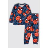 Zuzunga Süper Kahraman Örümcek Adam Desenli %100 Pamuk Erkek Çocuk Pijama Takımı - Lacivert - 8 - 9 Yaş